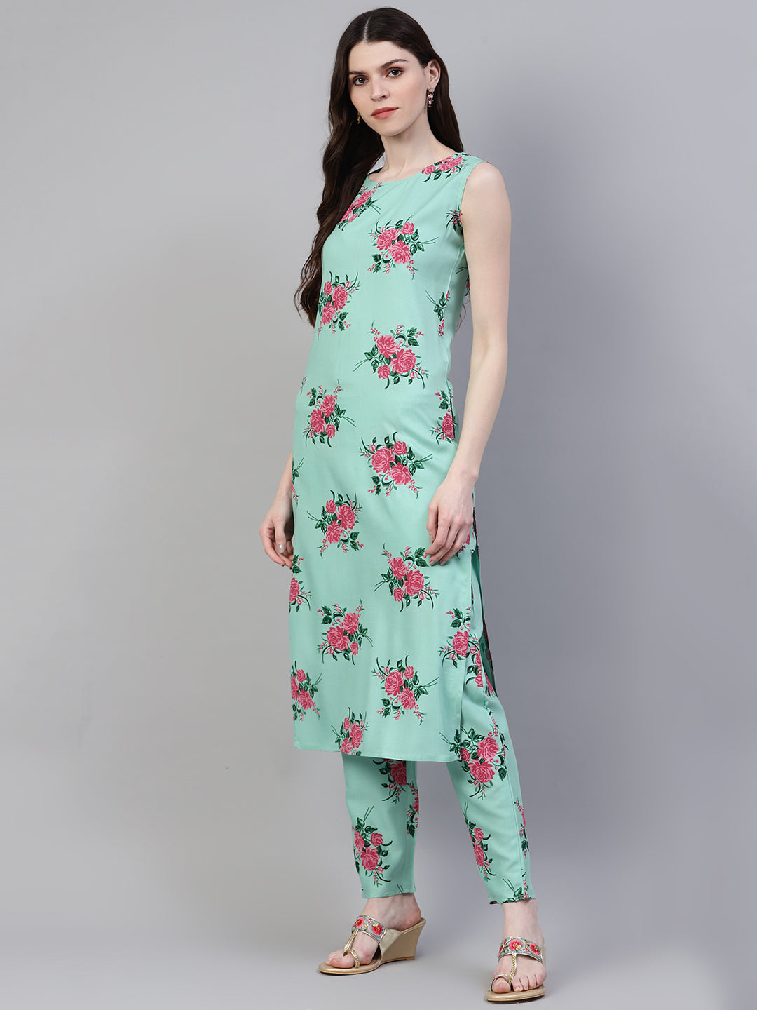 Stylum Women's Printed Rayon Straight Kurta Pant Dupatta Set (01umkpdset)