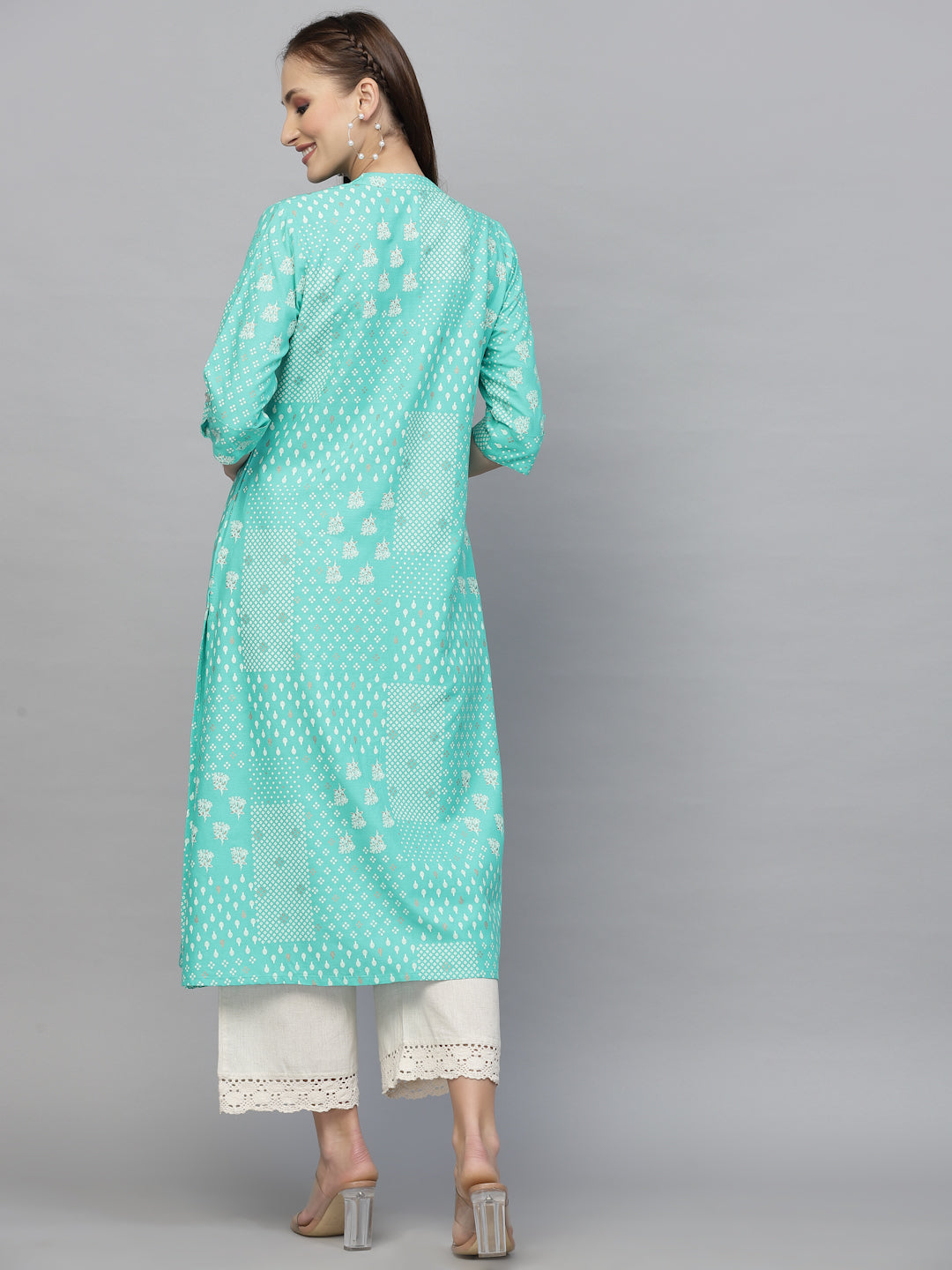 Stylum Women's Printed Rayon A-Line Kurta (CELIOTURQ)