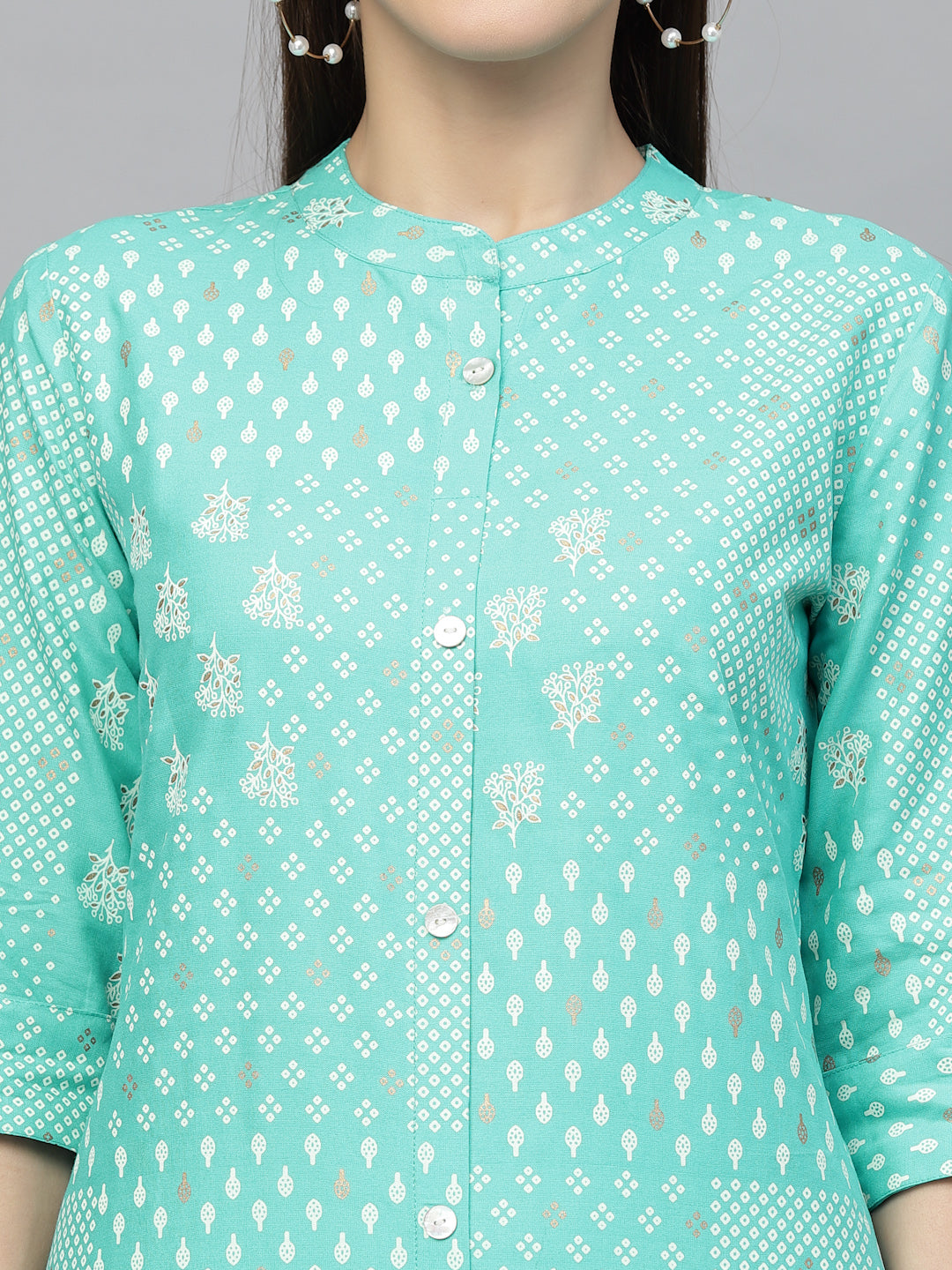 Stylum Women's Printed Rayon A-Line Kurta (CELIOTURQ)