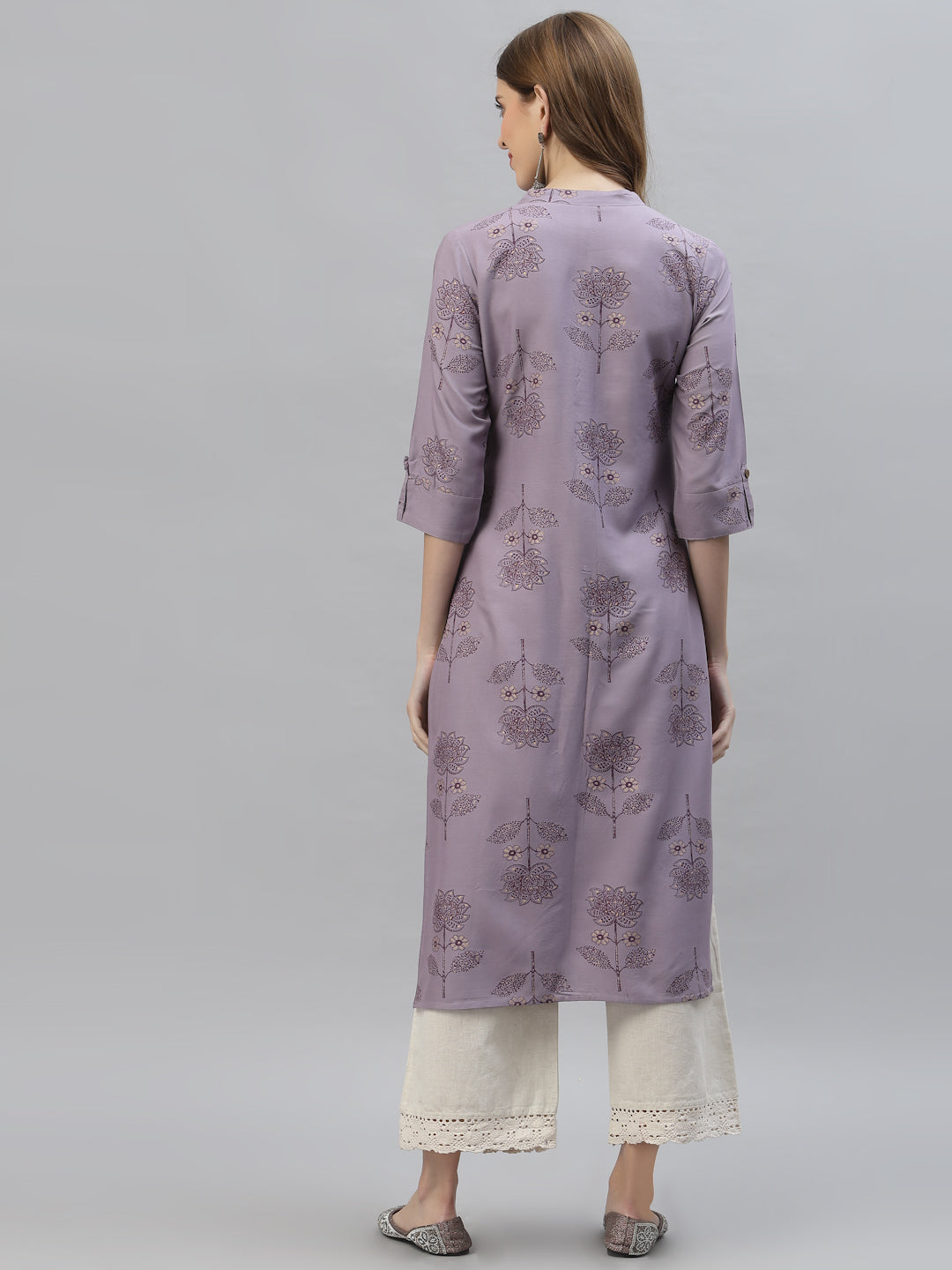 Stylum Women's Floral Printed Rayon Straight Kurta (DOLLYIRIS)