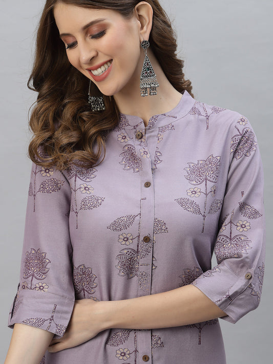 Stylum Women's Floral Printed Rayon Straight Kurta (DOLLYIRIS)