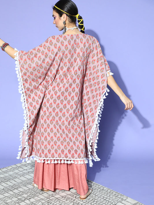 Stylum Women's Floral Printed Cotton Kaftan Kurta (KAFTMORISH)
