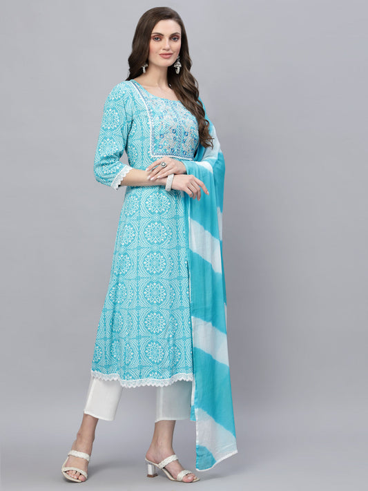 Anarkali Kurta Pant Dupatta