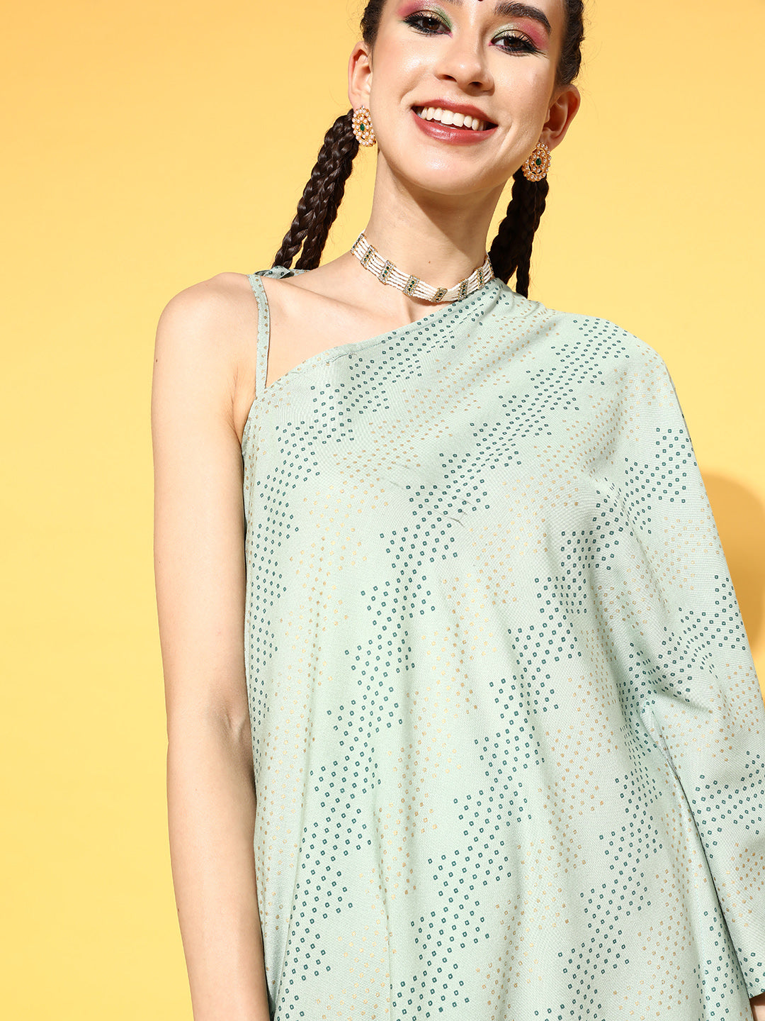Stylum Women's Rayon Printed Asymmetric Kurta Palazzo Set (KPDISCOAGRO)