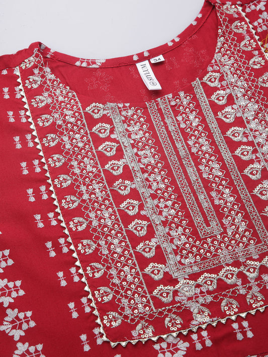 Anarkali Kurta Pant Dupatta Set