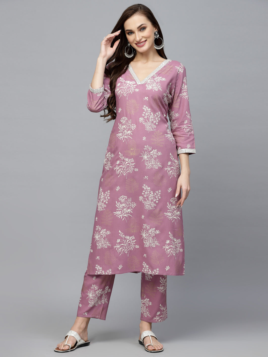 Stylum Women's Floral Printed Rayon Kurta Pant Set (KPSTELLA)