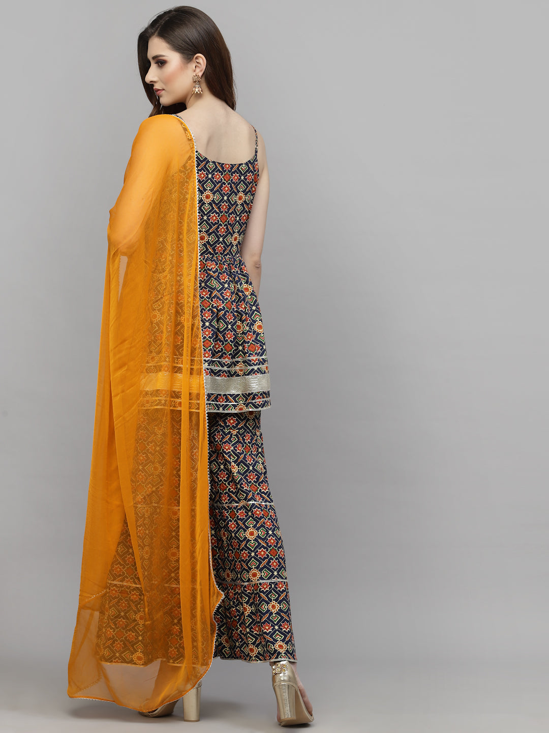 Rayon Kurta Sharara Dupatta Set