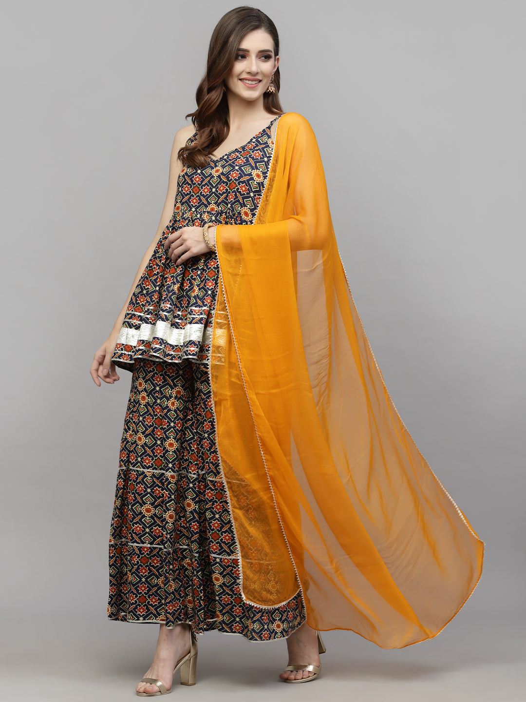 Rayon Kurta Sharara Dupatta Set