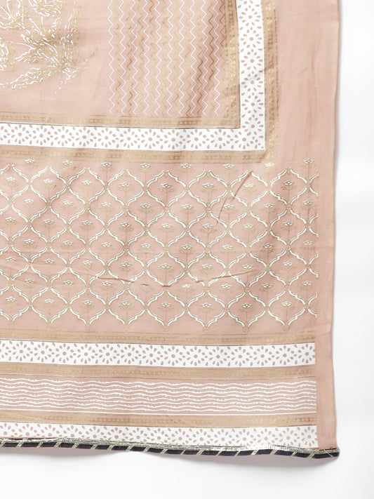 Rayon Pleated Kurta Sharara Dupatta Set