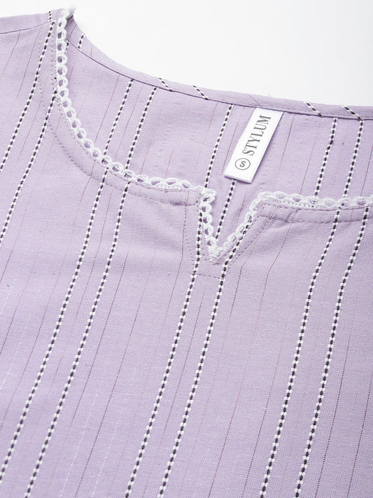 Mauve Straight Kurta Pant Set