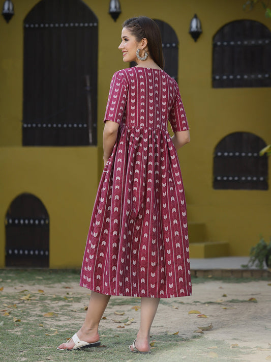 Cotton Blend Maxi Dress