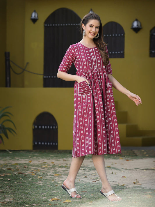 Cotton Blend Maxi Dress