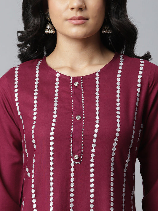 Rayon Straight Kurta Sharara Set