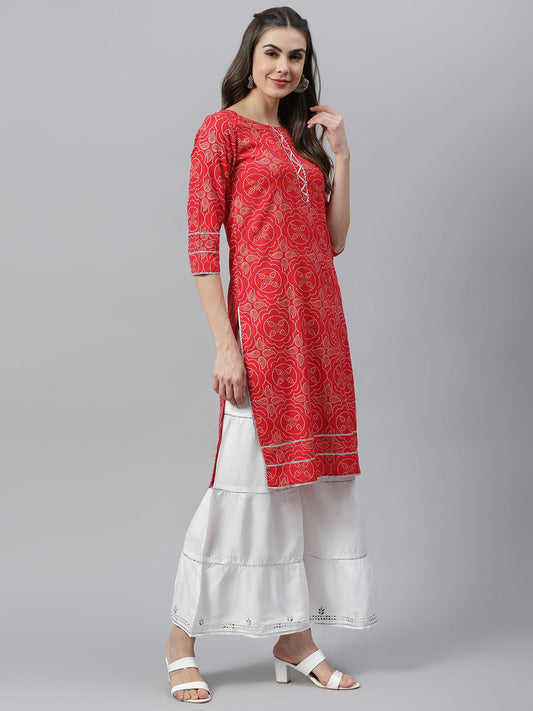 Rayon Straight Kurta Sharara Dupatta Set