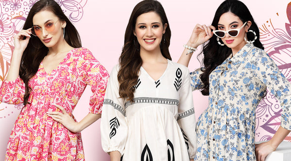 Flared dresses for women