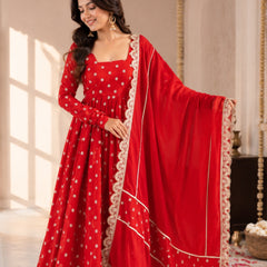 Red Anarkali Kurta Set