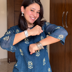 Indigo Floral Printed Kurta