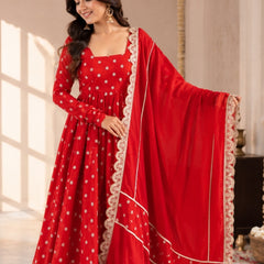 Red Anarkali Kurta Set