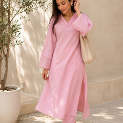 Pink Long Straight Kurta Set