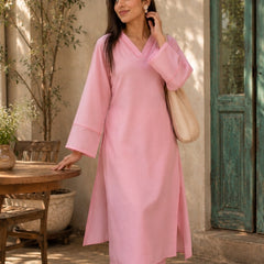 Pink Long Straight Kurta Set