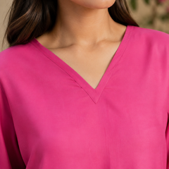 Fuchsia Pink Solid Co-Ord Set for Women