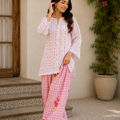 Pink Floral Printed Kurta Set