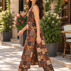 Multicolor Printed Kurta Pant Set in Poly Rayon (KPMULTIAKIO)