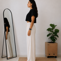 Women’s Off White Wide Leg Palazzo Pants