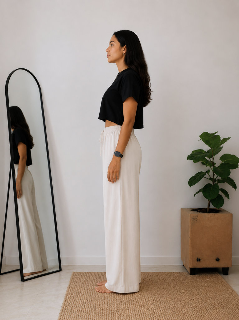 Women's Wide Leg Palazzo Pants - Cream