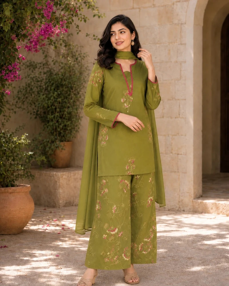 Emerald Green Pink Farshi Salwar set