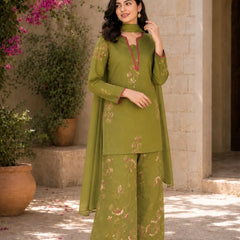 Emerald Green Pink Farshi Salwar set