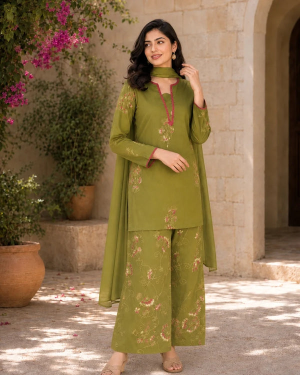 Emerald Green Pink Farshi Salwar set