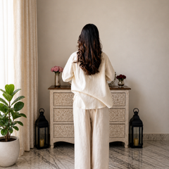 STYLUM WOMEN ELEGANCE IN NEUTRAL LINEN CORD SET