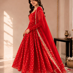 Red Anarkali Kurta Set