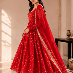 Red Anarkali Kurta Set