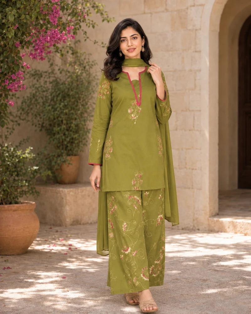 Emerald Green Pink Farshi Salwar set