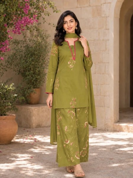 Emerald Green Pink Farshi Salwar set