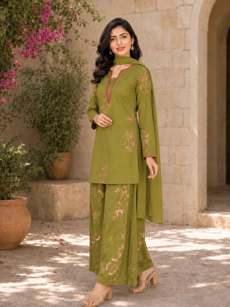 Emerald Green Pink Farshi Salwar set