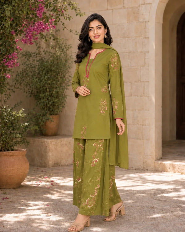 Emerald Green Pink Farshi Salwar set
