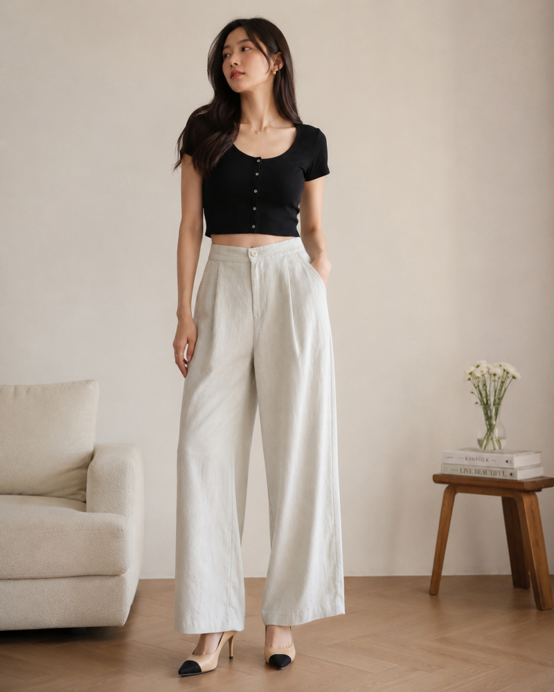 Women’s off white Wide Leg Trousers