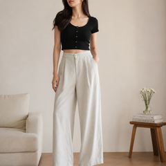 Women’s off white Wide Leg Trousers