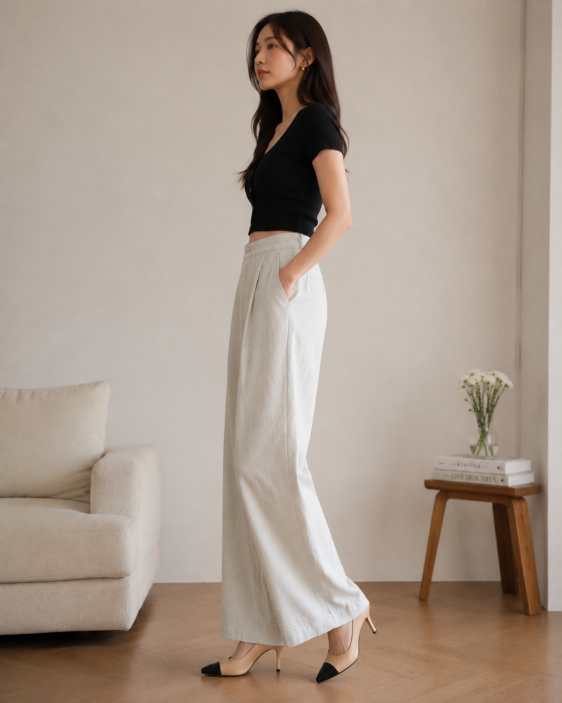 Women’s off white Wide Leg Trousers