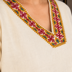 STYLUM WOMEN ELEGANT ETHNIC CHARM IN IVORY KURTA