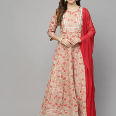 Rayon Anarkali kurta with Dupatta