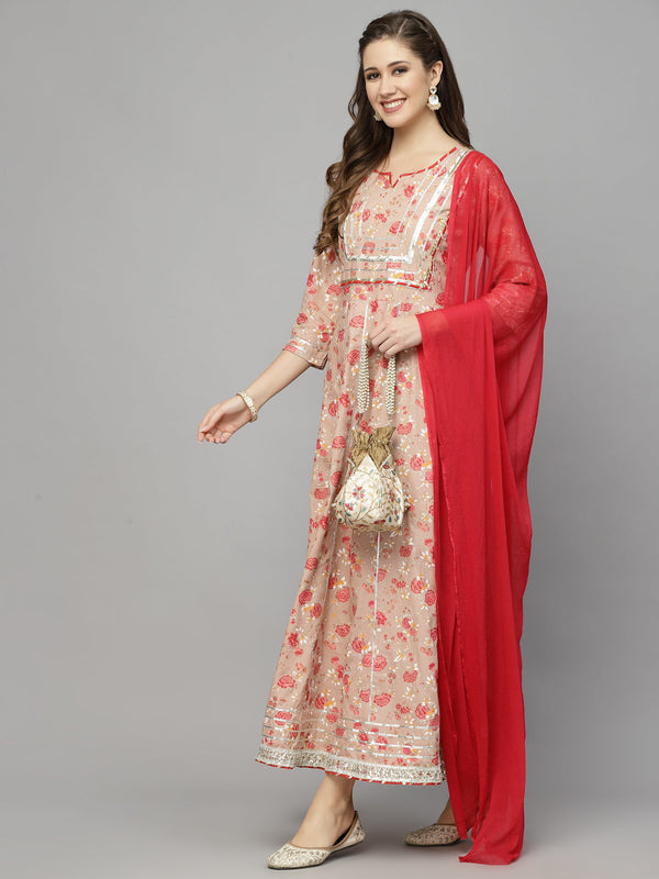 Rayon Anarkali kurta with Dupatta