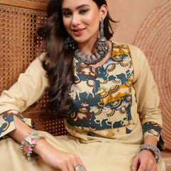 Stylum Women's Beige Solid Rayon Straight Kurta (BEIGEDHARA)