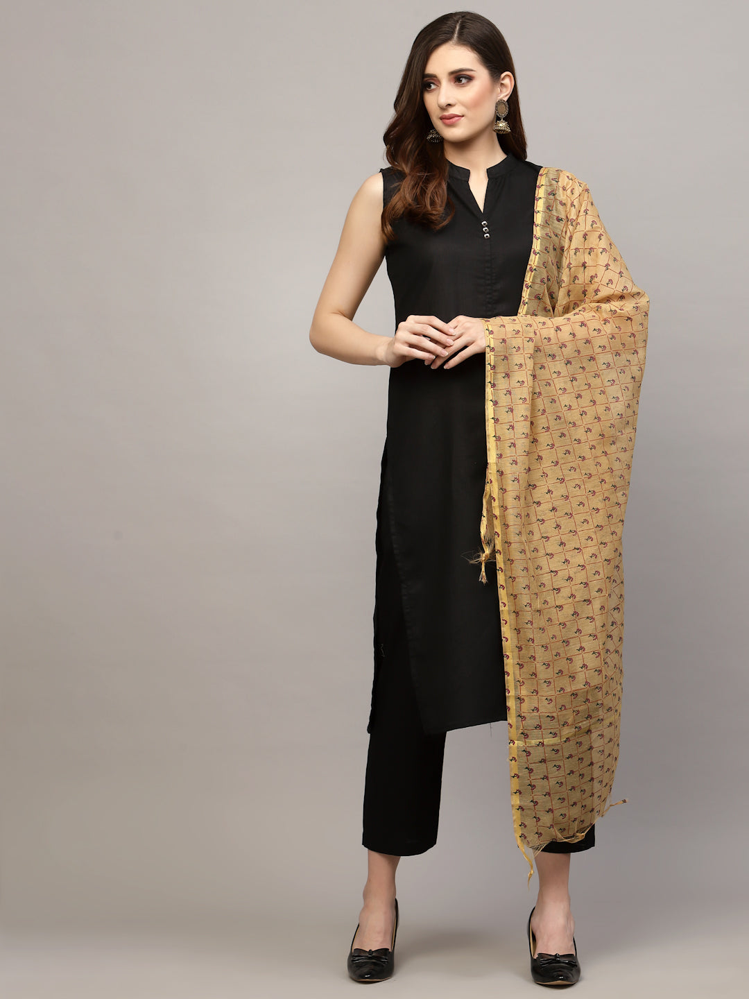 Floral Printed Chanderi Dupatta