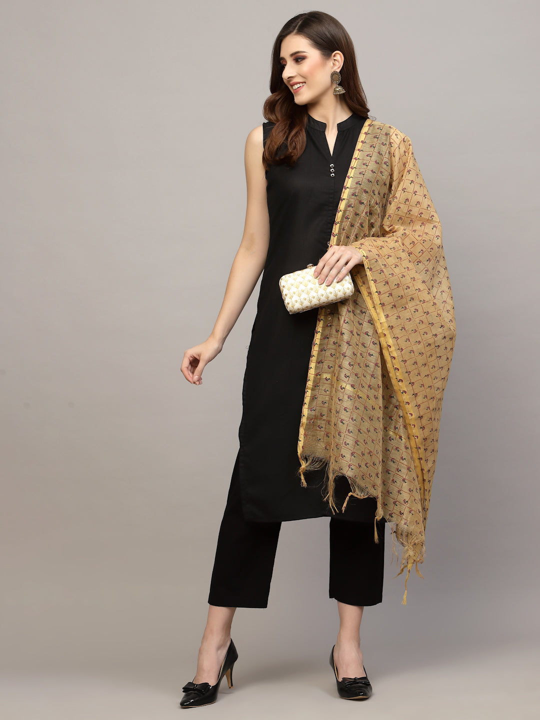 Floral Printed Chanderi Dupatta