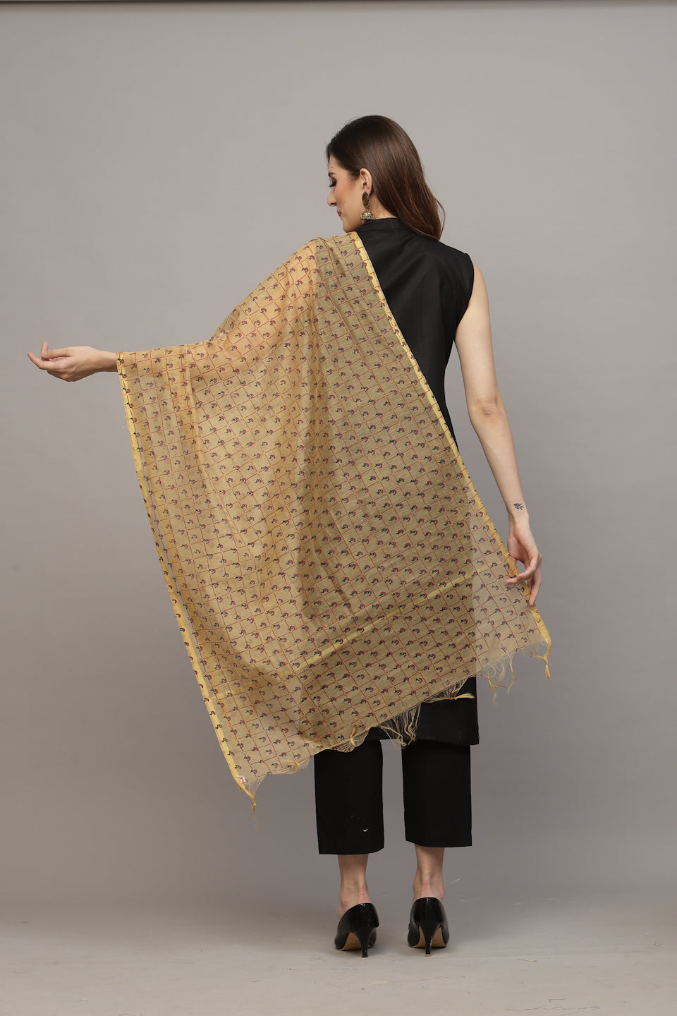 Floral Printed Chanderi Dupatta