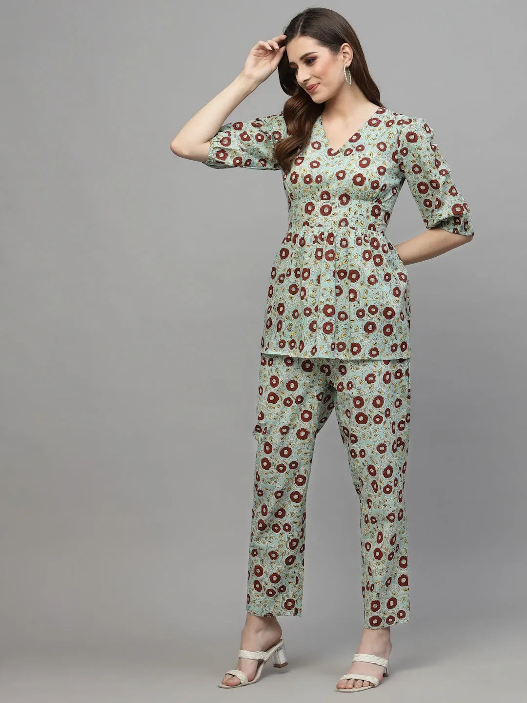 Stylum Women's Floral Printed Cotton Co-Ords set (BELACORD)